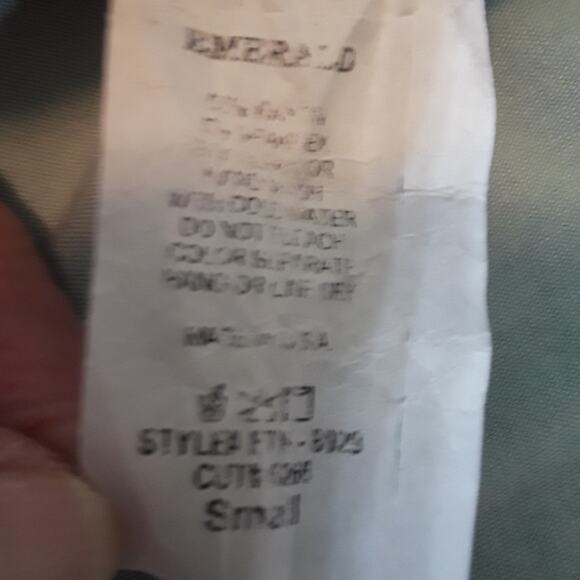 Womens Sz S Green Fairy Keyhole Neckline Ruffle Sleeve Emerald Top - Picture 8 of 8